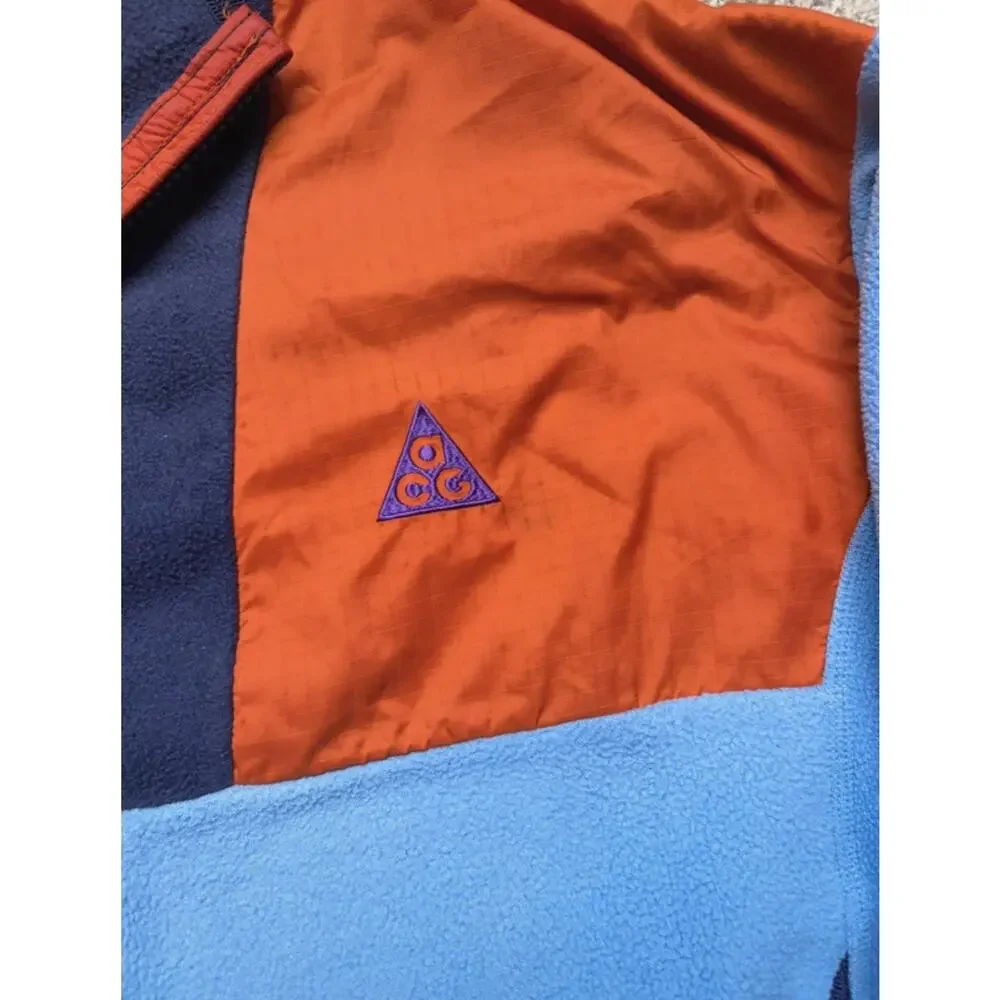 Nike ACG Wolf Tree Fleece Hoodie Youth XL Blue Orange Gorpcore Full Zip